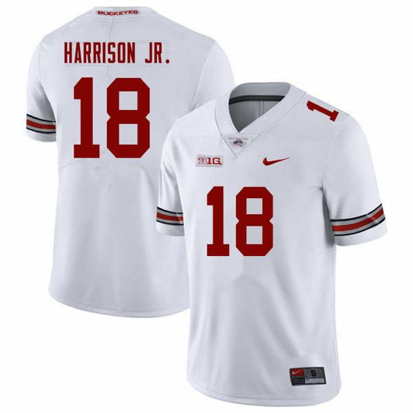 Nike Men's Ohio State Buckeyes #18 Marvin Harrison Jr Jersey College Football White