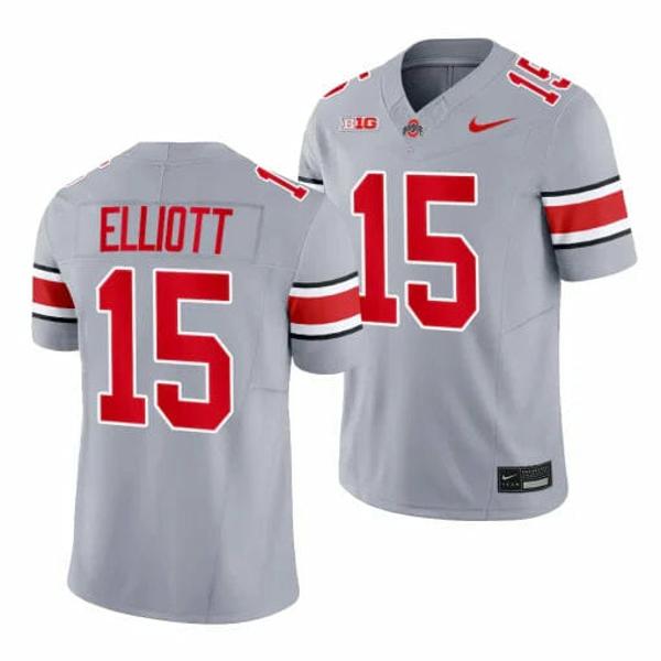 Nike Men's Ohio State Buckeyes Ezekiel Elliott Jersey #15 College Football Game Gray