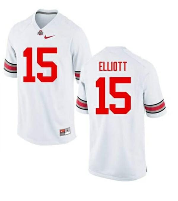 Nike Men's Ohio State Buckeyes #15 Ezekiel Elliott NCAA College Football Jersey White