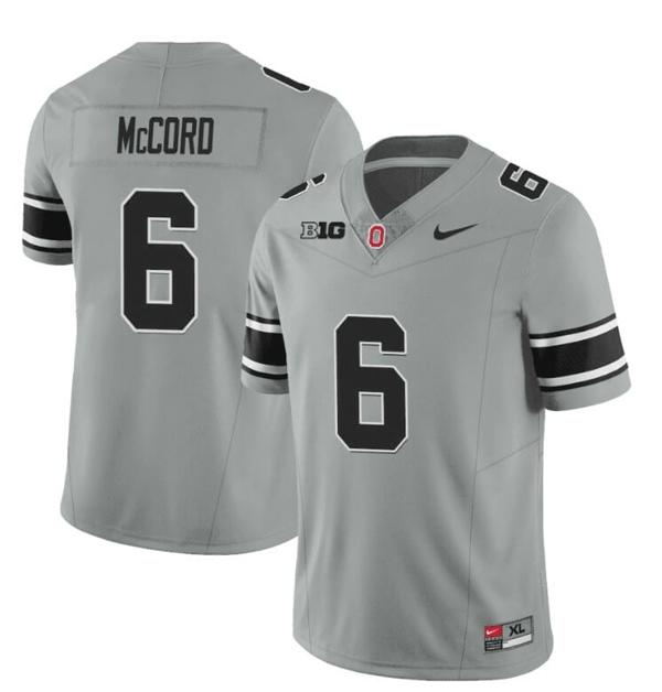 Nike Men's Ohio State Buckeyes Kyle Mccord Jersey #6 College Football Stitched Black Gray