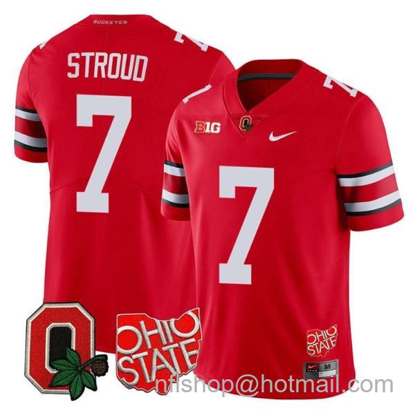 Nike Men's CJ Stroud Jersey #7 Ohio State Buckeyes College Football Stitched Logo Patch Scarlet