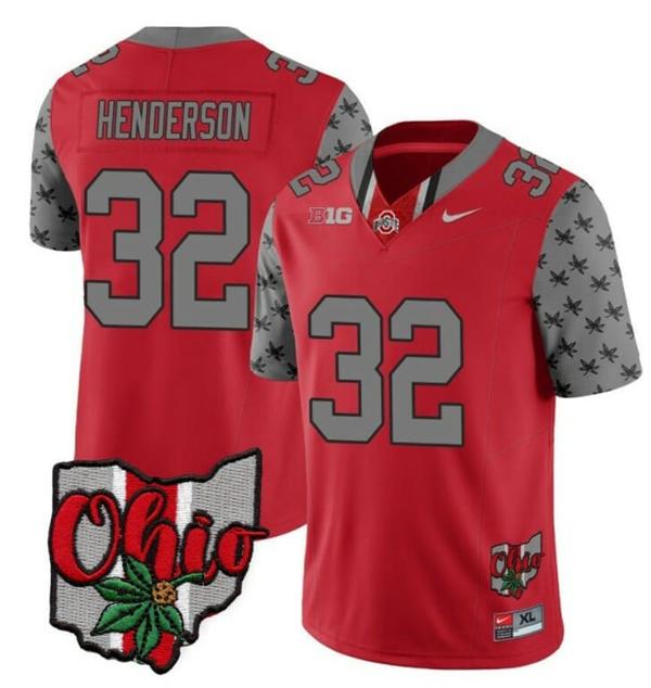 Nike Men's Ohio State Buckeyes Treveyon Henderson Jersey #32 College Football Stitched Alternate 2023 Red