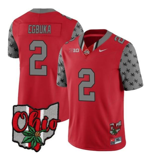 Nike Men's Ohio State Buckeyes Emeka Egbuka Jersey #2 College Football Stitched Alternate 2023 Red