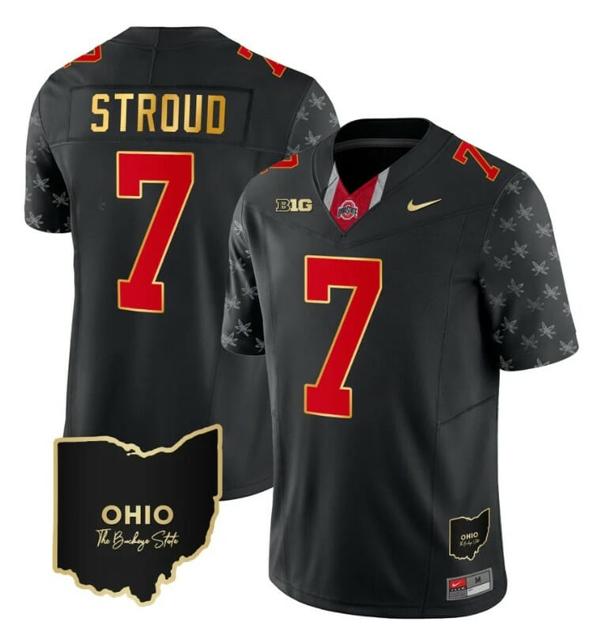 Nike Men's Ohio State Buckeyes CJ Stroud Jersey #7 College Football Stitched Alternate Black Gold Trim