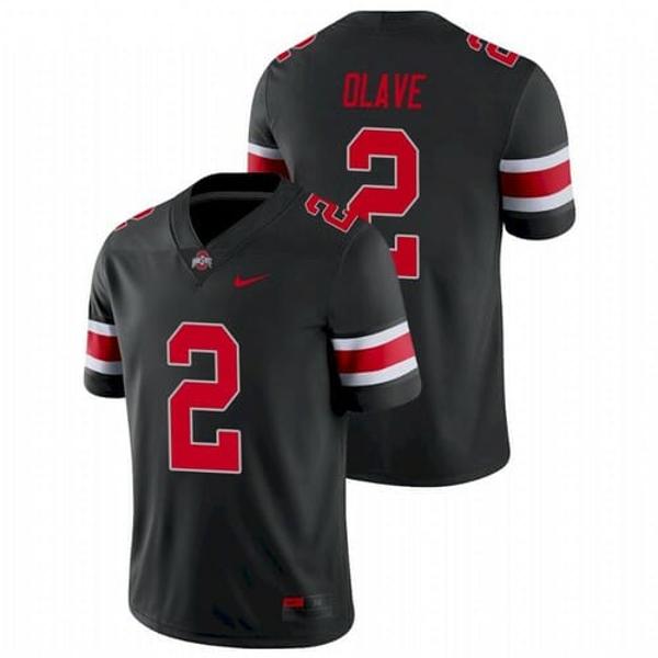 Nike Men's Ohio State Buckeyes #2 Chris Olave Jersey College Football Jersey Black Alternate Stitched