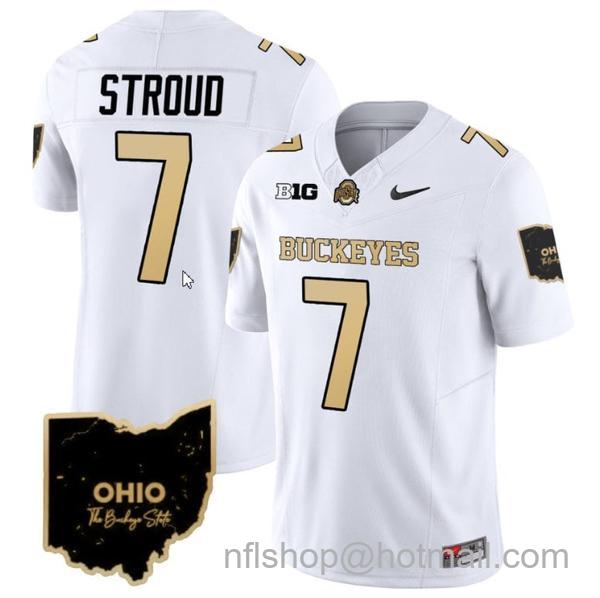 Nike Men's CJ Stroud Jersey #7 Ohio State Buckeyes College Football Stitched Special Vapor Limited White