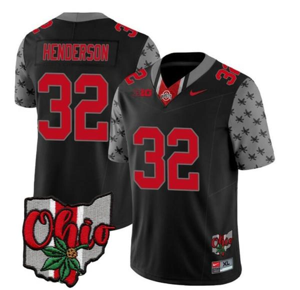 Nike Men's Ohio State Buckeyes Treveyon Henderson Jersey #32 College Football Stitched Alternate 2023 Black