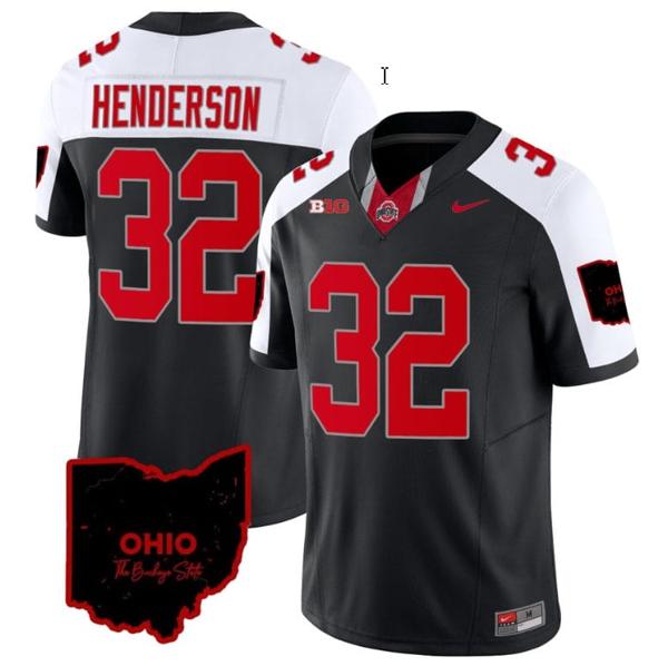 Nike Men's Treveyon Henderson Jersey #32 Ohio State Buckeyes College Football Stitched Vapor Limited Ohio Patch Black Alternate