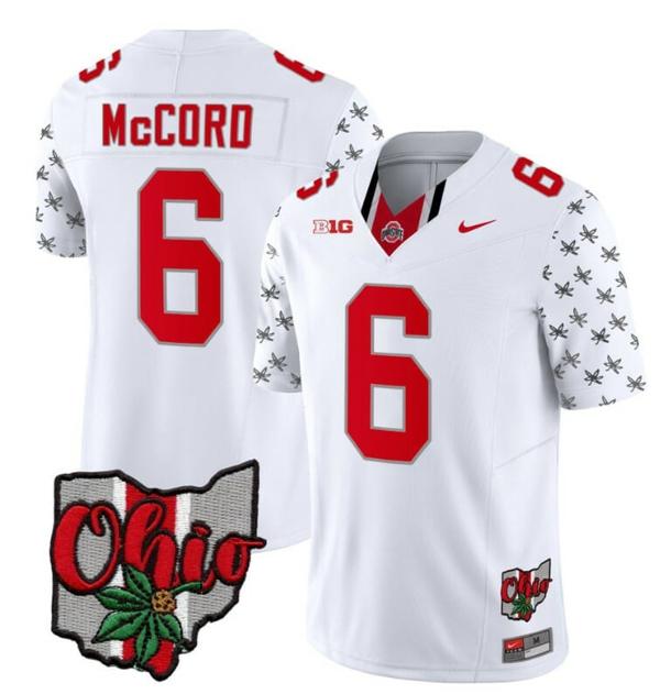 Nike Men's Ohio State Buckeyes Kyle Mccord Jersey #6 College Football Stitched Alternate 2023 White Limited