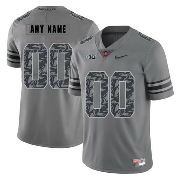 Nike Men's Personalized Ohio State Buckeyes Jersey Name and Number NCAA Football Gray