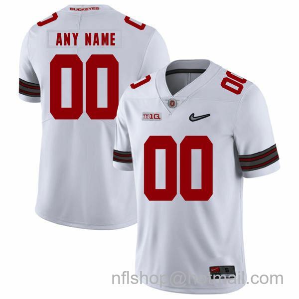 Nike Men's Custom Ohio State Buckeyes Jersey Name and Number Football Diamond Patch White