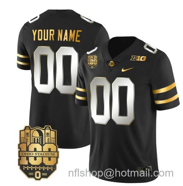 Nike Men's Custom Ohio State Buckeyes Jersey Name and Number College Football Stitched Black Limited