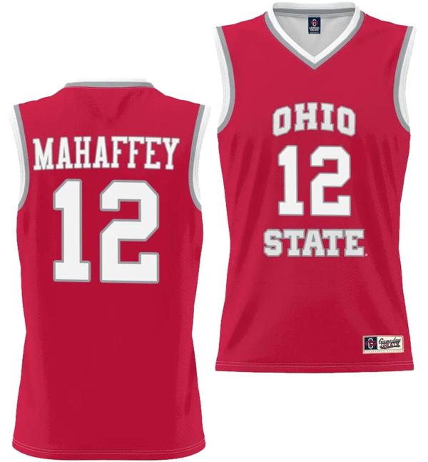 GameDay Greats Men's Evan Mahaffey Jersey #12 Ohio State Buckeyes College Basketball Lightweight Scarlet