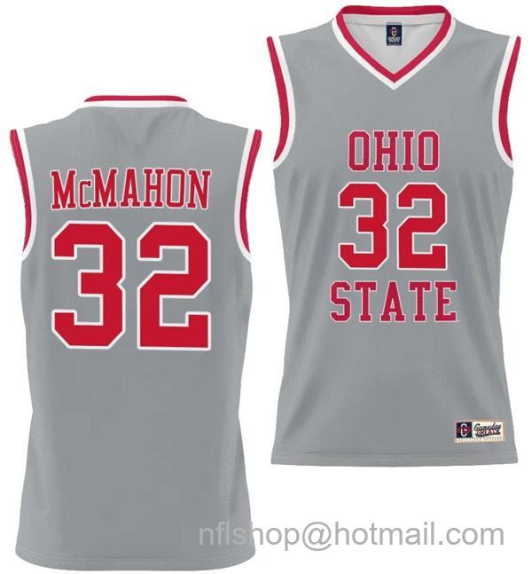 GameDay Greats Men's Cotie McMahon Jersey #32 Ohio State Buckeyes College Basketball Lightweight Gray