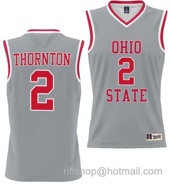 GameDay Greats Men's Bruce Thornton Jersey #2 Ohio State Buckeyes College Basketball Lightweight Gray