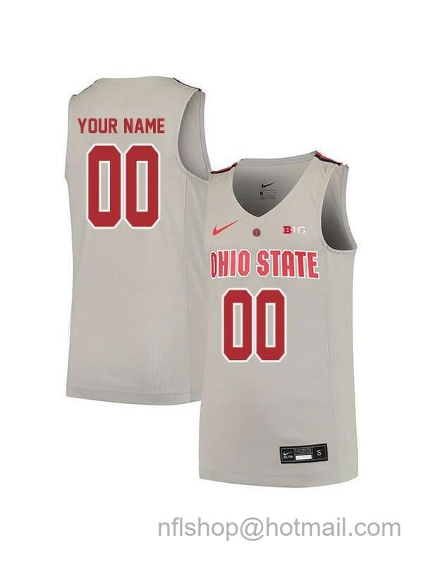 Nike Men's Custom Ohio State Buckeyes Jersey College Basketball Name and Number Elite Gray