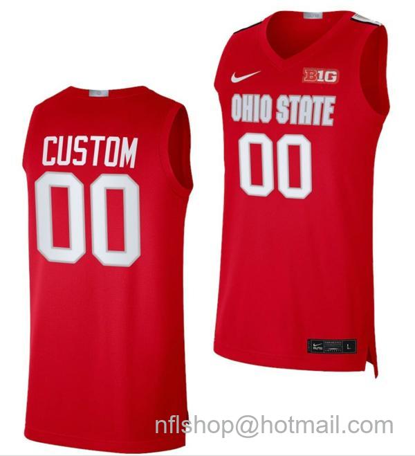 Nike Men's Custom Ohio State Buckeyes Jersey Name and Number College Basketball BIG Red