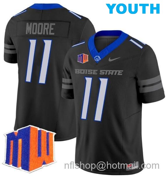 Youth Men's Kellen Moore Jersey #11 Boise State Broncos 2024 F.U.S.E. Vapor Limited College Football Stitched Black2828