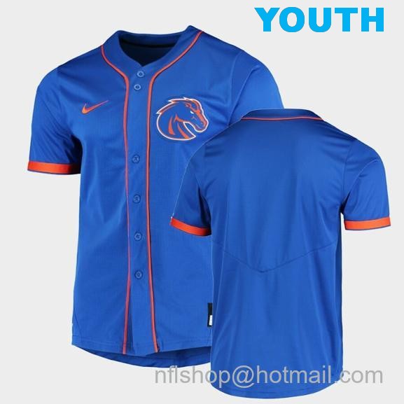 Youth Men's Boise State Broncos Custom Name Number Royal College Baseball Jersey1010