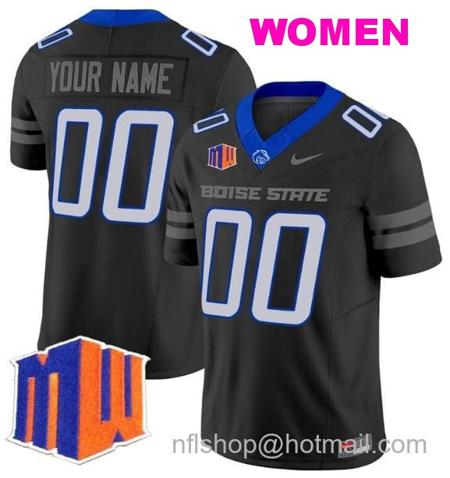 Women's Men's Custom Boise State Broncos Jersey Name and Number 2024 F.U.S.E. Vapor Limited College Football Stitched Black1717