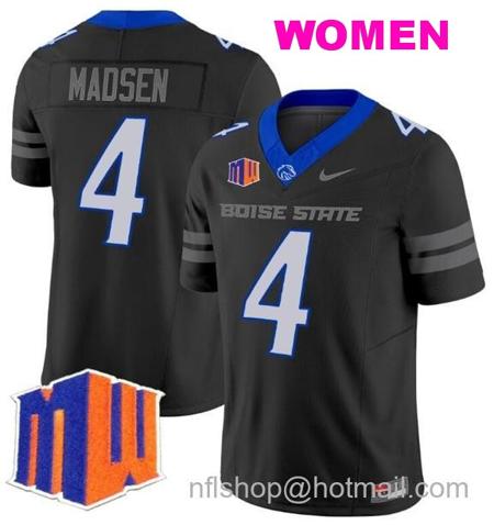 Women's Men's Maddux Madsen Jersey #4 Boise State Broncos 2024 F.U.S.E. Vapor Limited College Football Stitched Black3333