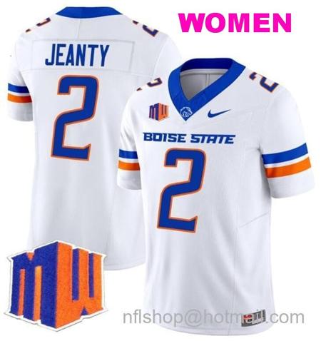 Women's Men's Ashton Jeanty Jersey #2 Boise State Broncos 2024 F.U.S.E. Vapor Limited College Football Stitched White66