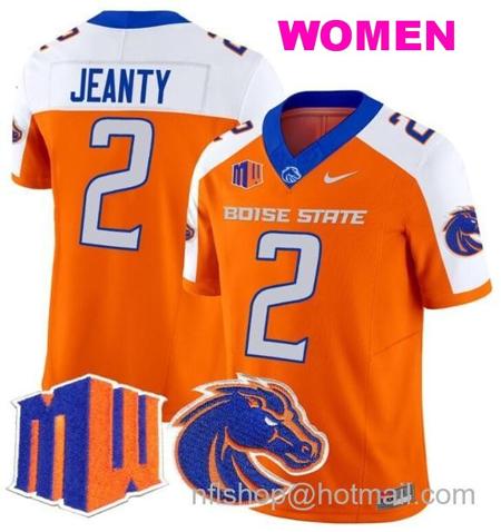 Women's Men's Ashton Jeanty Jersey #2 Boise State Broncos 2024 F.U.S.E. Vapor Limited College Football Stitched Orange Alternate22