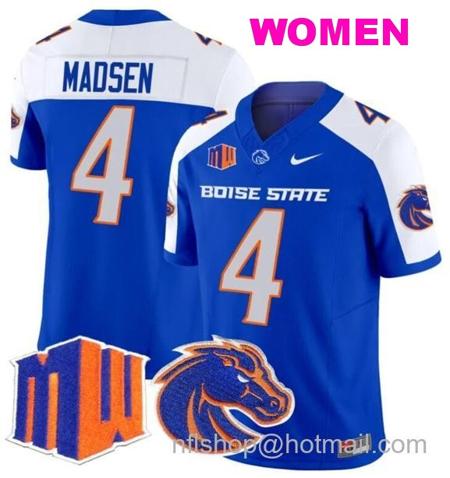 Women's Men's Maddux Madsen Jersey #4 Boise State Broncos 2024 F.U.S.E. Vapor Limited College Football Stitched Royal Alternate3636