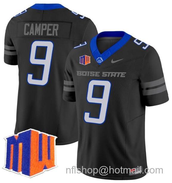 Men's Cameron Camper Jersey #9 Boise State Broncos 2024 F.U.S.E. Vapor Limited College Football Stitched Black11