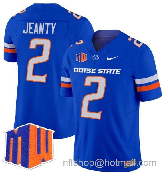 Men's Ashton Jeanty Jersey #2 Boise State Broncos 2024 F.U.S.E. Vapor Limited College Football Stitched Royal5