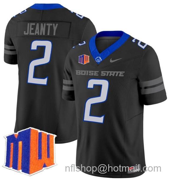 Men's Ashton Jeanty Jersey #2 Boise State Broncos 2024 F.U.S.E. Vapor Limited College Football Stitched Black1