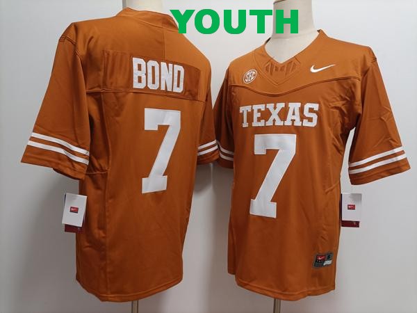 Youth Texas Longhorns #7 Isaiah Bond Yellow Vapor F.U.S.E. Limited Stitched Jersey