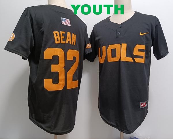 Youth Tennessee Volunteers #32 Drew Beam Black Pullover Cooperstown Stitched Nike Jersey