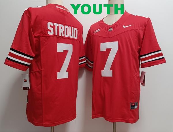 Youth Ohio State Buckeyes #7 CJ Stroud White Vapor F.U.S.E. Limited College Stitched Jersey