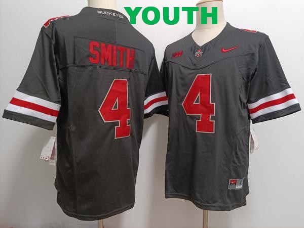 Youth Ohio State Buckeyes #4 Jeremiah Smith Black F.U.S.E. College Stitched Jersey