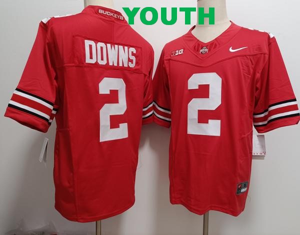 Youth Ohio State Buckeyes #2 Caleb Downs Red Vapor F.U.S.E. Limited College Stitched Jersey