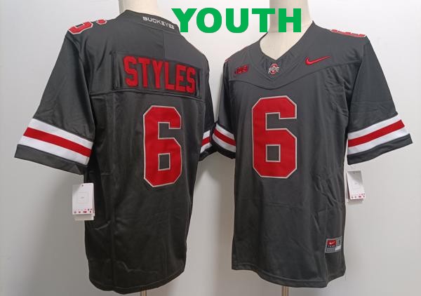 Youth Ohio State Buckeyes #6 Sonny Styles Black F.U.S.E. College Football Jersey