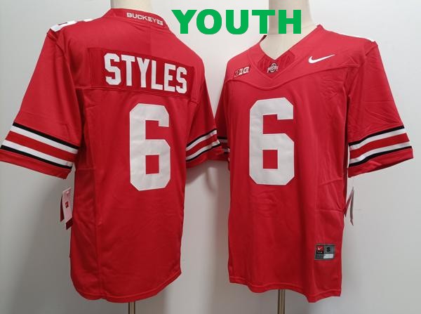 Youth Ohio State Buckeyes #6 Sonny Styles Red Vapor F.U.S.E. Limited College Football Jersey