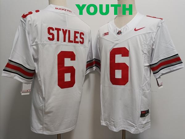 Youth Ohio State Buckeyes #6 Sonny Styles White F.U.S.E. College Football Jersey