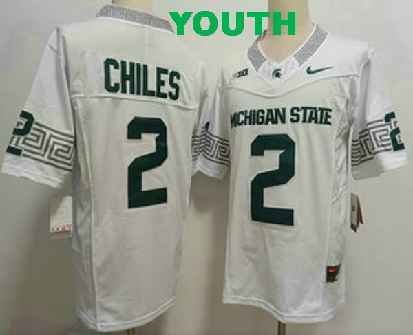 Youth Michigan State Spartans #2 Aidan Chiles White Vapor F.U.S.E. Limited College Football Jersey