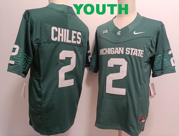 Youth Michigan State Spartans #2 Aidan Chiles Green Vapor F.U.S.E. Limited College Football Jersey