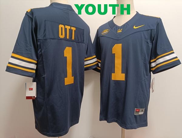 Youth California Golden Bears #1 Jaydn Ott Navy Blue Vapor F.U.S.E. Limited College Stitched Jersey