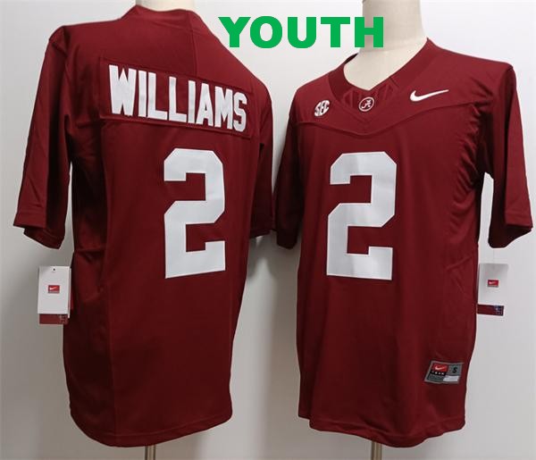 Youth Alabama Crimson Tide #2 Ryan Williams Red Vapor F.U.S.E. Limited Stitched Football Jersey