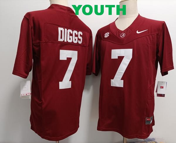 Youth Alabama Crimson Tide #7 Trevon Diggs Red Vapor F.U.S.E. Limited College Stitched Jersey