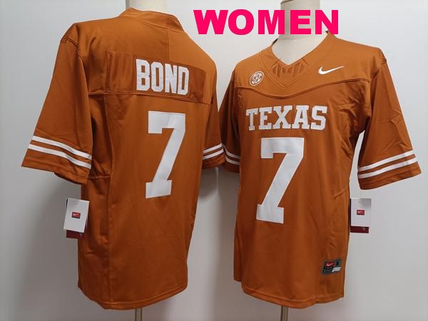 Women's Texas Longhorns #7 Isaiah Bond Yellow Vapor F.U.S.E. Limited Stitched Jersey