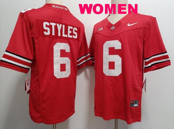 Women's Ohio State Buckeyes #6 Sonny Styles Red Vapor F.U.S.E. Limited College Football Jersey