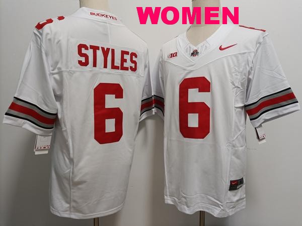 Women's Ohio State Buckeyes #6 Sonny Styles White F.U.S.E. College Football Jersey