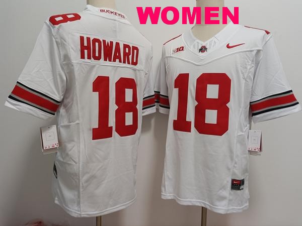 Women's Ohio State Buckeyes #18 Will Howard White Vapor F.U.S.E. Limited College Football Jersey