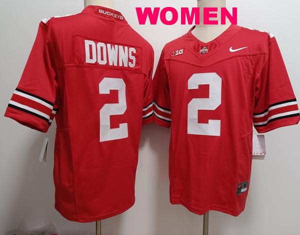 Women's Ohio State Buckeyes #2 Caleb Downs Red Vapor F.U.S.E. Limited College Stitched Jersey