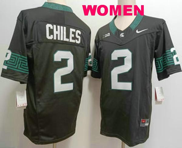 Women's Michigan State Spartans #2 Aidan Chiles Black Vapor F.U.S.E. Limited College Football Jersey